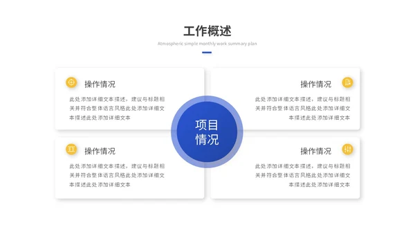 蓝色简约商务工作总结工作汇报述职报告ppt模板