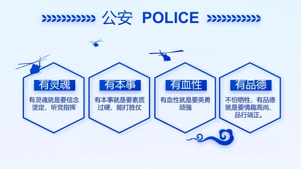 蓝色大气公安警察年终工作总结汇报动态PPT模板