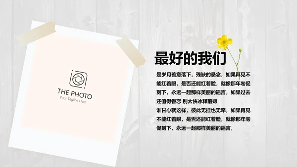 唯美怀旧木纹风格致青春毕业纪念册动态PPT模板