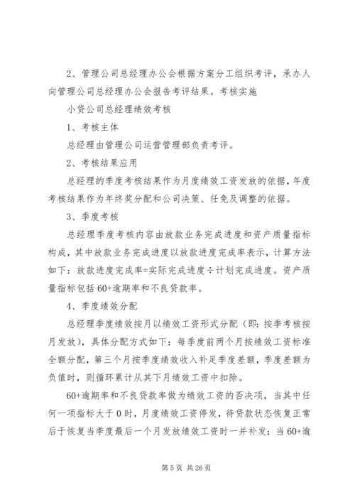 XX小贷公司经营计划及考核办法.docx