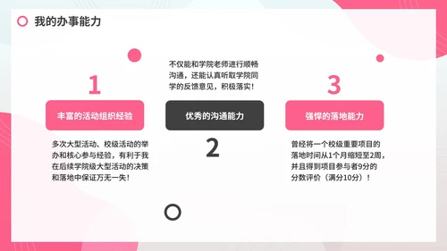 简约粉色学生会竞选自我介绍PPT模板