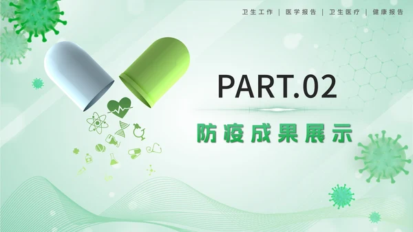绿色卫生站医学报告PPT模板