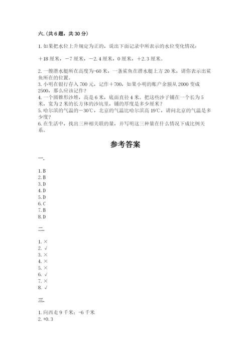 西师大版数学小升初模拟试卷及完整答案【必刷】.docx