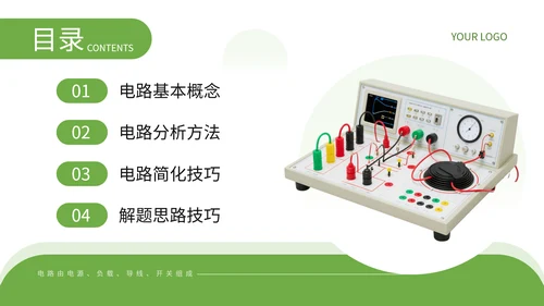 绿色简约风物理电路分析与解题思路PPT