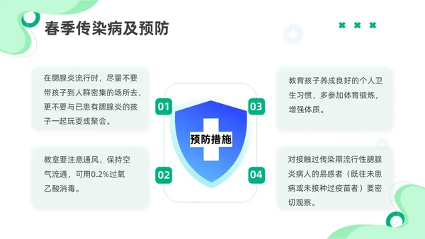 绿色插画春季传染病知识主题班会PPT春季传染病预防