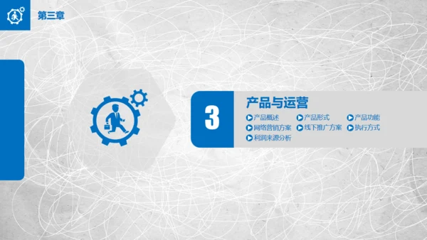 混乱的笔划商业项目创业计划书通用PPT模板
