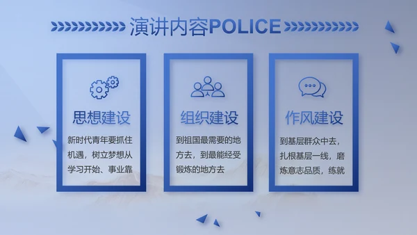 蓝色大气民警职工大会PPT
