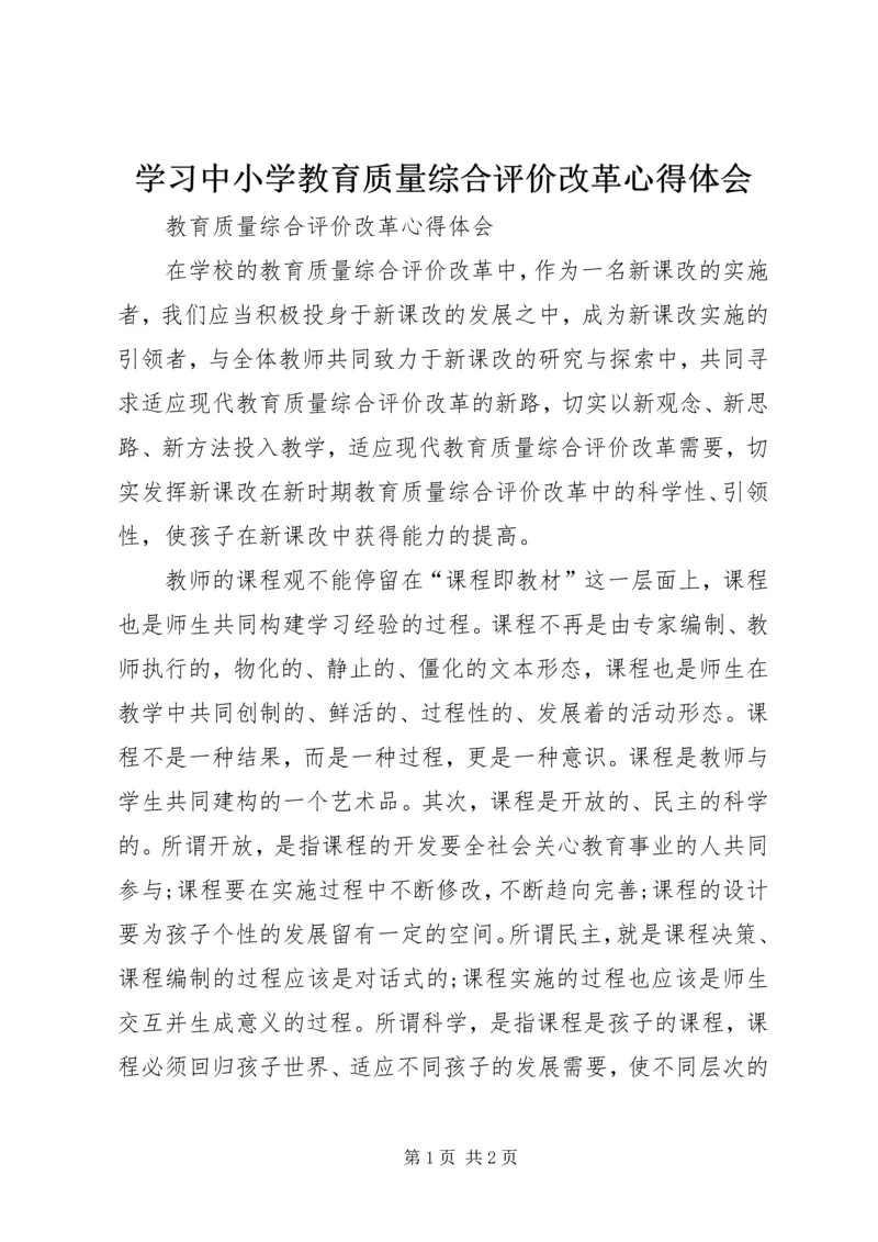 学习中小学教育质量综合评价改革心得体会 (2).docx