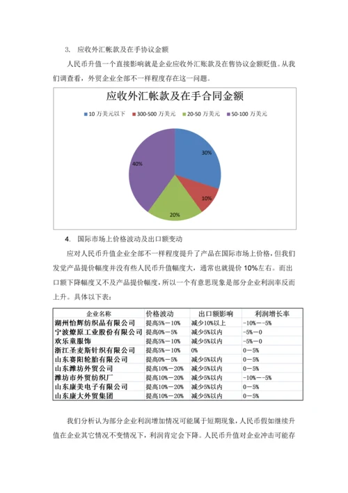 人民币升值对外贸出口企业的影响调查分析报告.docx