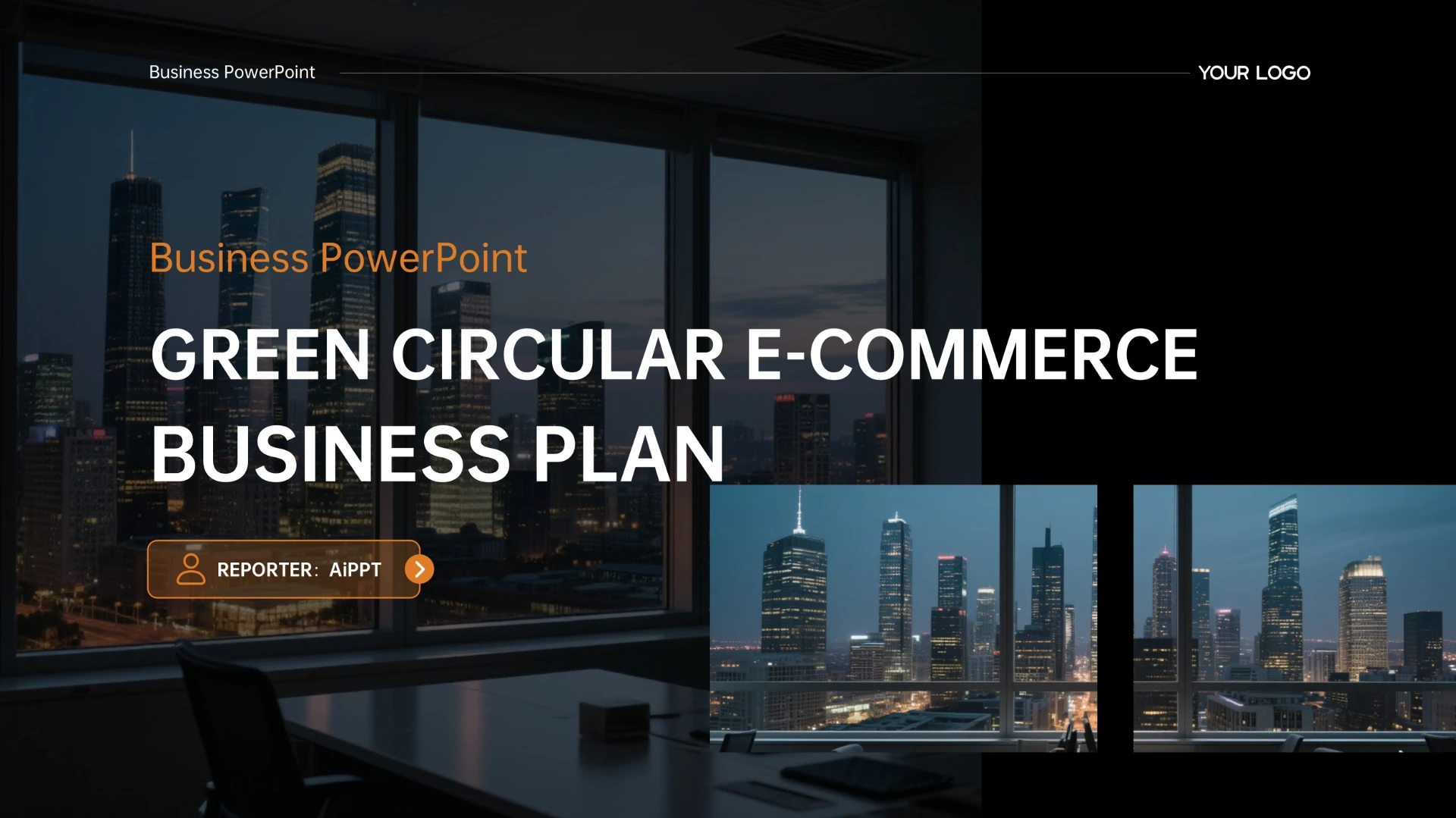 黑色欧美风英文电商商业计划书PPT模板