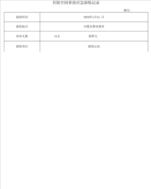 有限空间应急演练记录