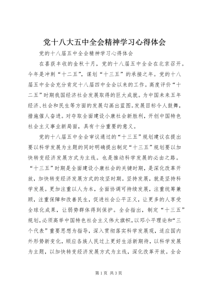 党十八大五中全会精神学习心得体会_1.docx