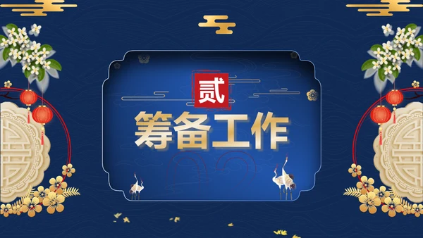 蓝金中国风中秋节活动策划方案通用PPT模板