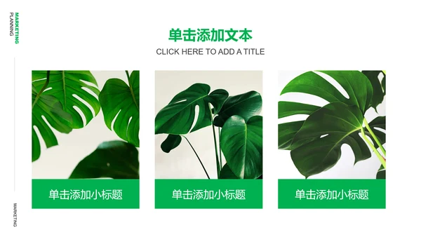 绿色清新风格营销策划植物通用PPT演示模板