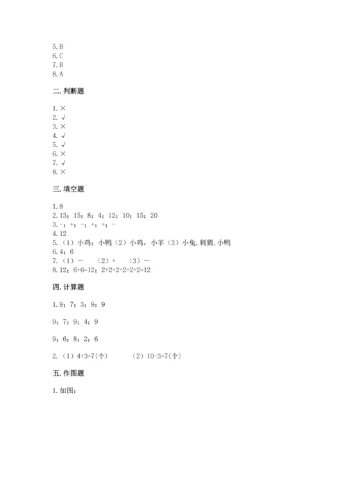 一年级上册数学期末测试卷及答案（历年真题）.docx