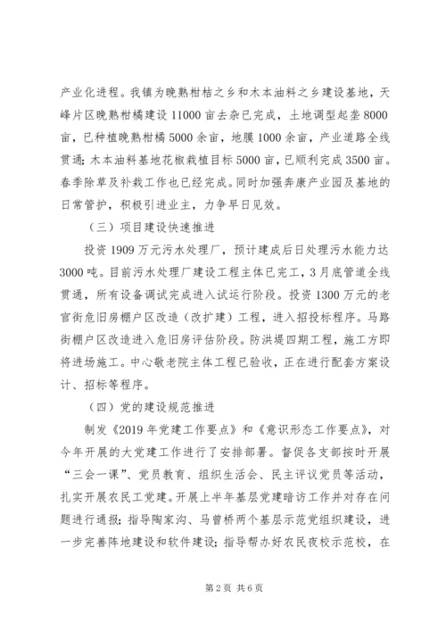 乡镇某年上半年工作总结及下步工作打算.docx