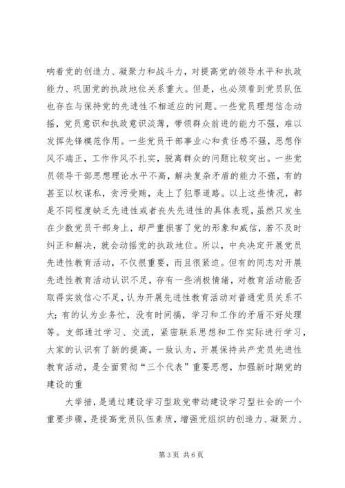 保持共产党员先进性教育活动“学习动员阶段”总结.docx