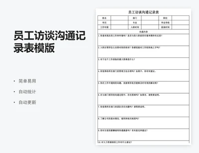 员工访谈沟通记录表模版