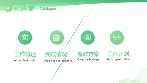 绿色清新医疗年终工作总结PPT