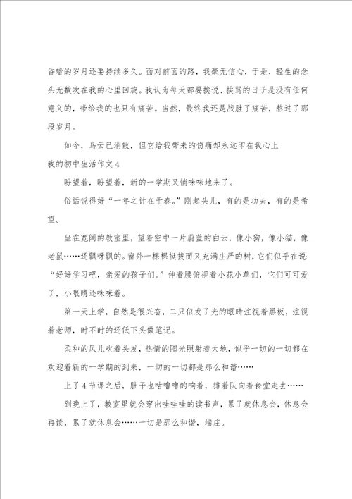 我的初中生活作文汇编15篇初三生活作文800字