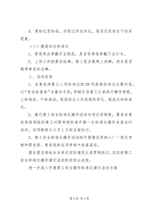 进一步深入开展青工安全操作标准化演示活动方案 (4).docx