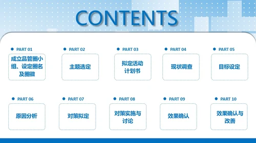 蓝色简约提高门诊治疗患者健康教育的满意度PPT模板品管圈医疗质量管理品管圈