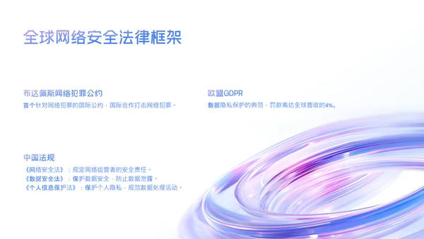 蓝紫色科技感简约网络安全教育PPT模版