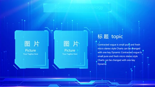 蓝色科技网络信息软件工作总结计划PPT