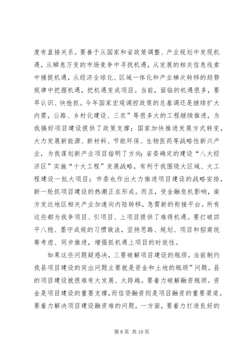 县大项目建设推进大会发言.docx