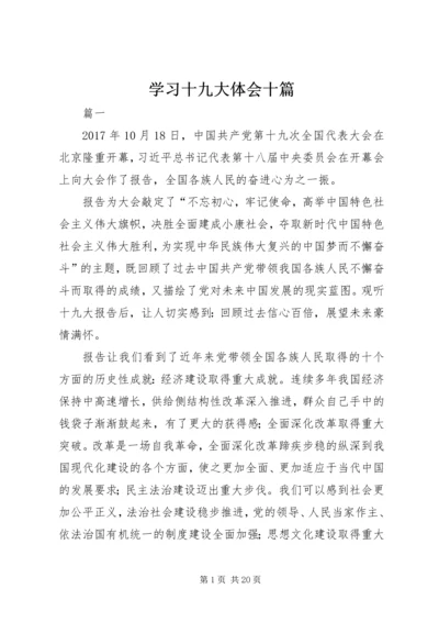 学习十九大体会十篇.docx