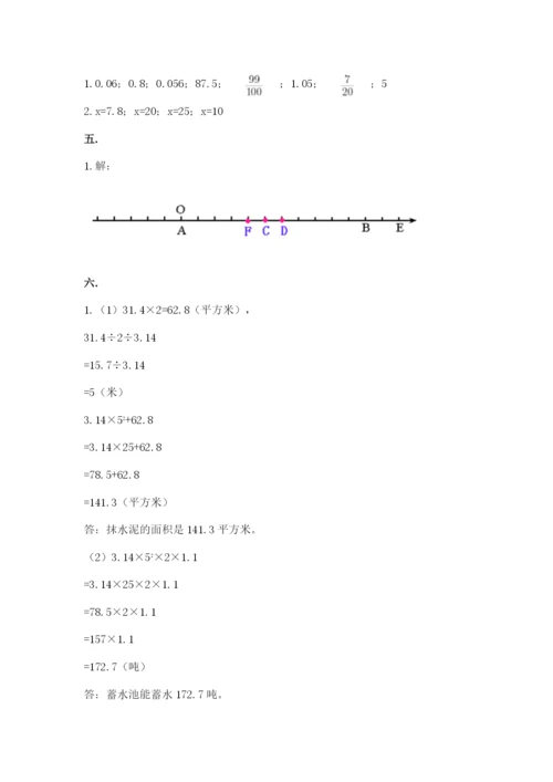 苏教版六年级数学下学期期末测试题（全优）.docx