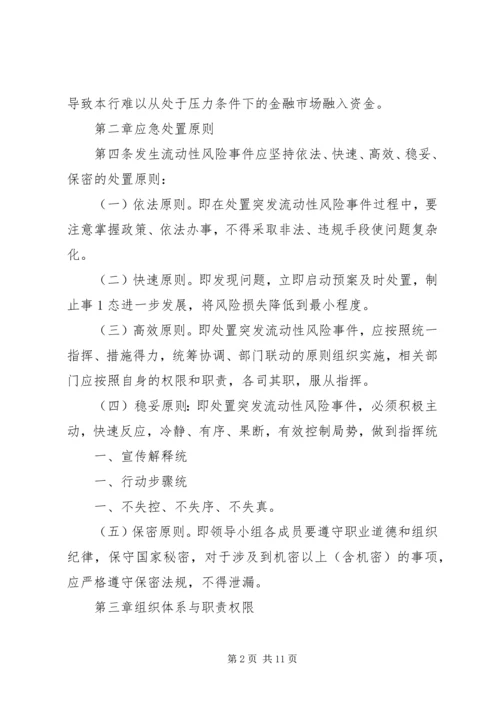 村镇银行流动性风险应急计划.docx