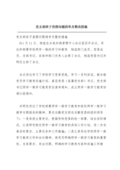 党支部班子查摆问题清单及整改措施.docx