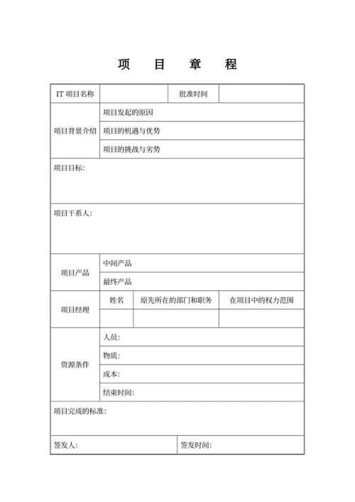 项目章程