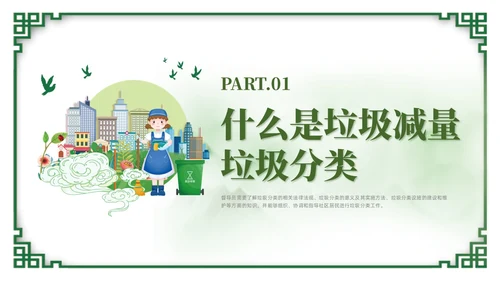 绿色简约风垃圾分类督导员培训课件