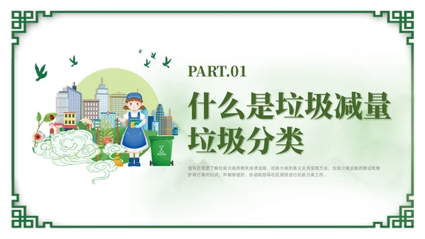 绿色简约风垃圾分类督导员培训课件