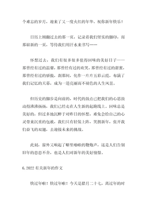 2022有关新年的作文精选10篇