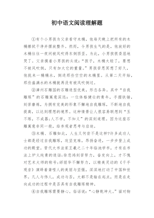 初中语文阅读理解题.docx