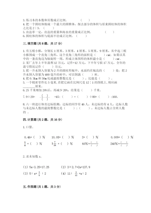 雅安市六年级下册数学期末测试卷及1套参考答案.docx