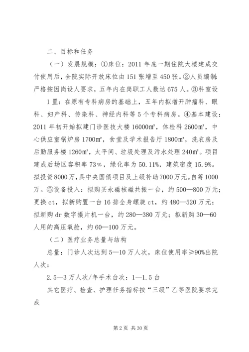 第五篇XX县区中医院十二五工作计划.docx