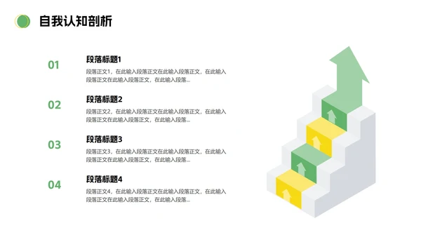 简约绿黄色插画大学生职业规划PPT模板