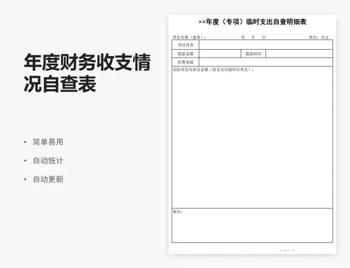 年度财务收支情况自查表