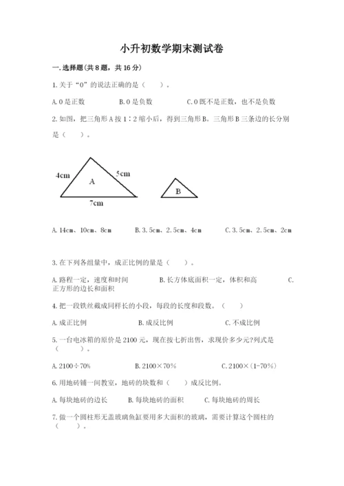 小升初数学期末测试卷学生专用.docx