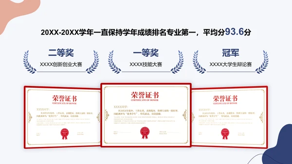 蓝色简约风大学生职业规划PPT模板