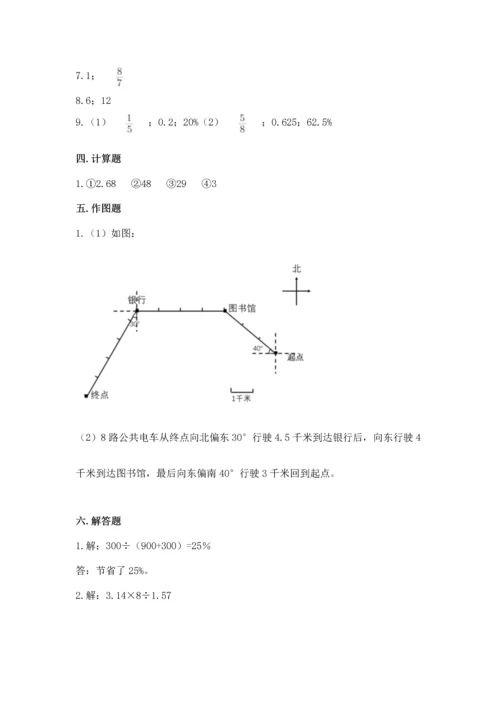 人教版六年级上册数学期末测试卷及答案【典优】.docx