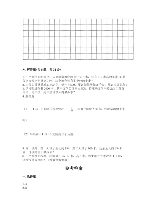 重庆市巴南区六年级下册数学期末测试卷完美版.docx