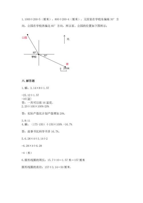 小学六年级上册数学期末测试卷精品（夺分金卷）.docx