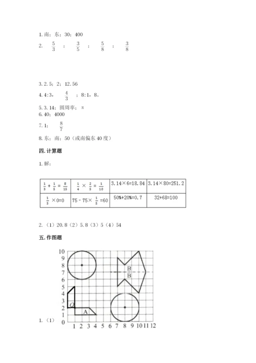 小学六年级上册数学期末测试卷附参考答案【模拟题】.docx