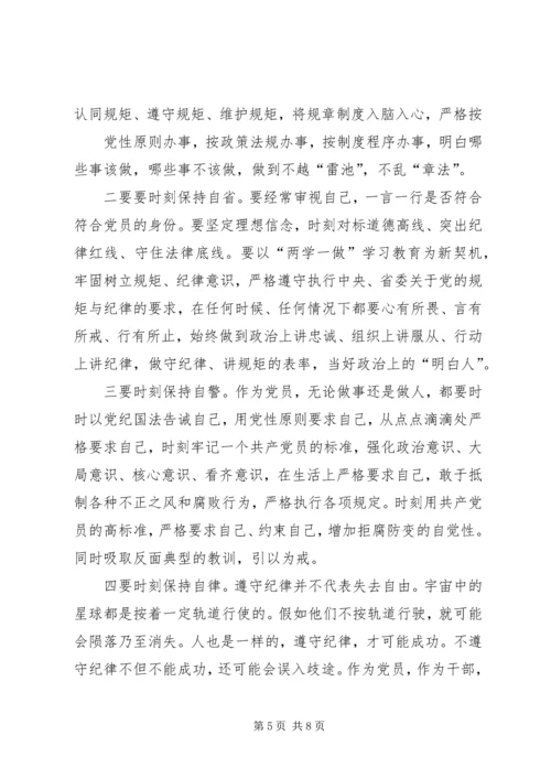 县委书记讲规矩有纪律民主生活会发言提纲.docx