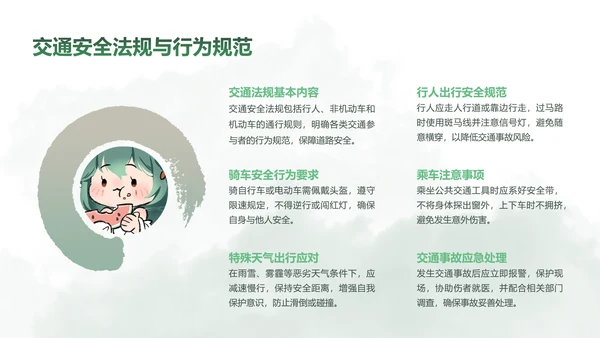 青黛此间水墨绿中国风安全教育